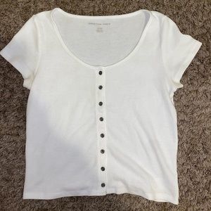 white american eagle button top